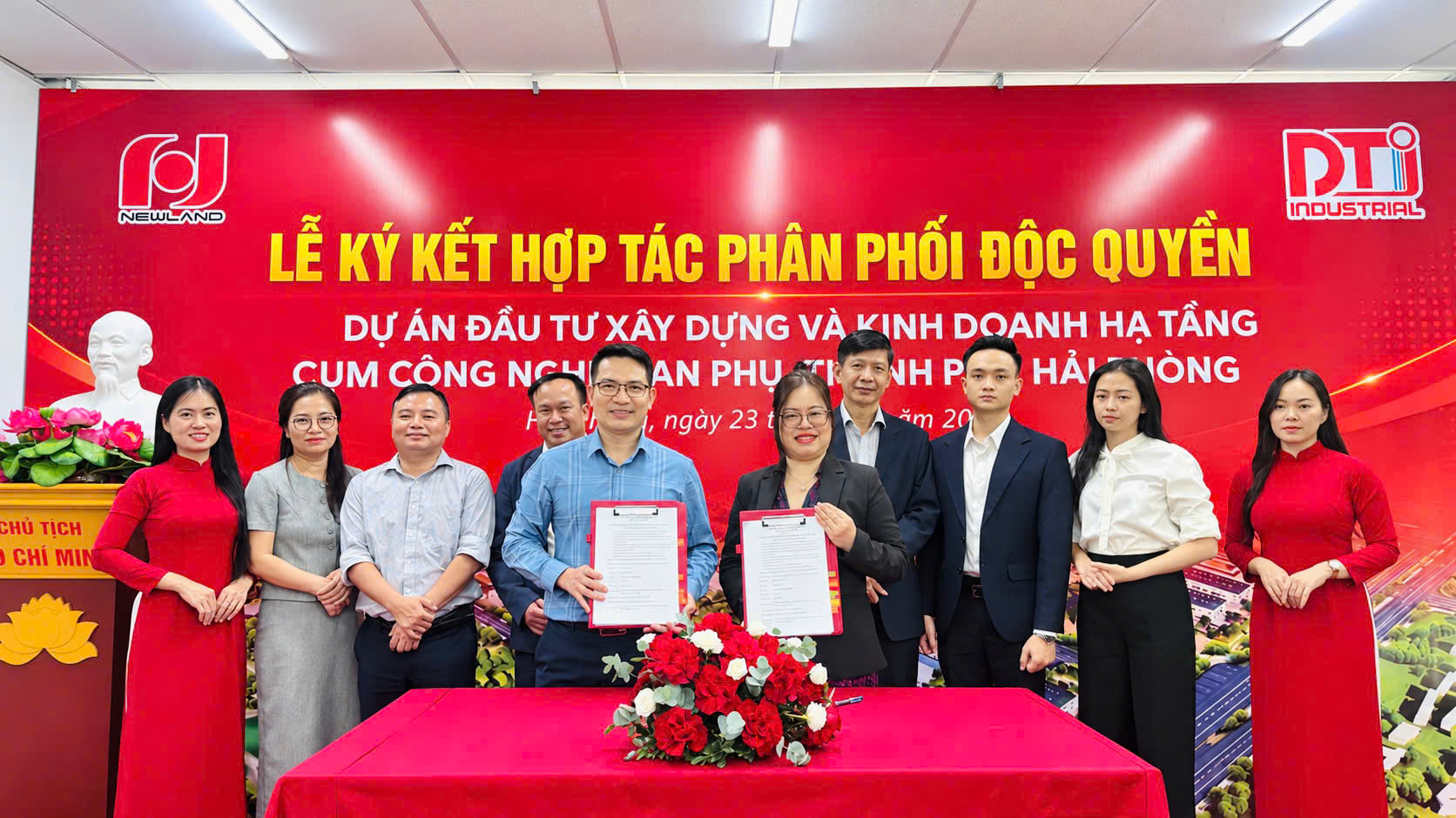 Newland và DTJ Industrial ký kết hợp tác phân phối độc quyền dự án Cụm Công nghiệp An Phụ - Hải Phòng