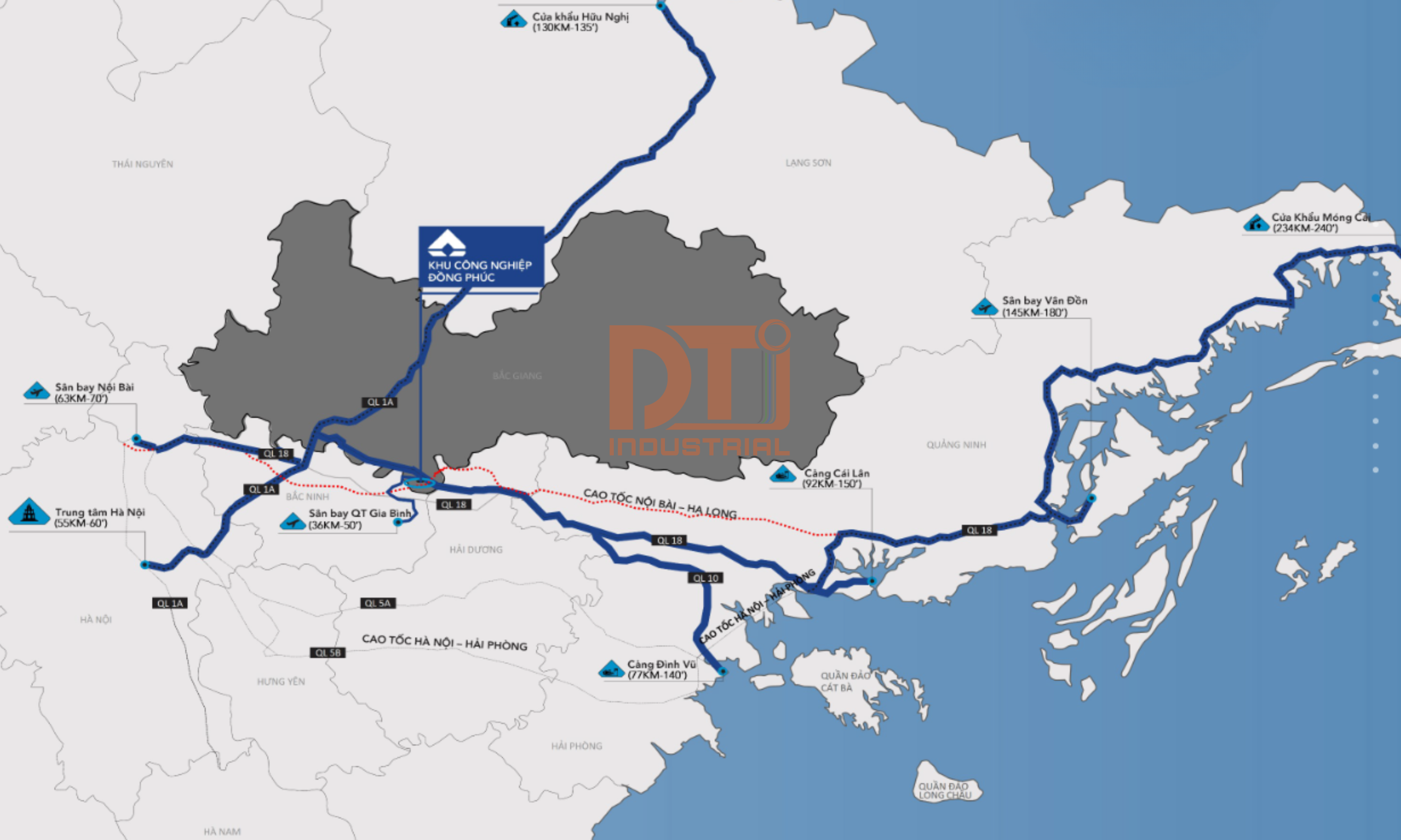 Vị trí KCN Đồng Phúc và khả năng kết nối giao thông