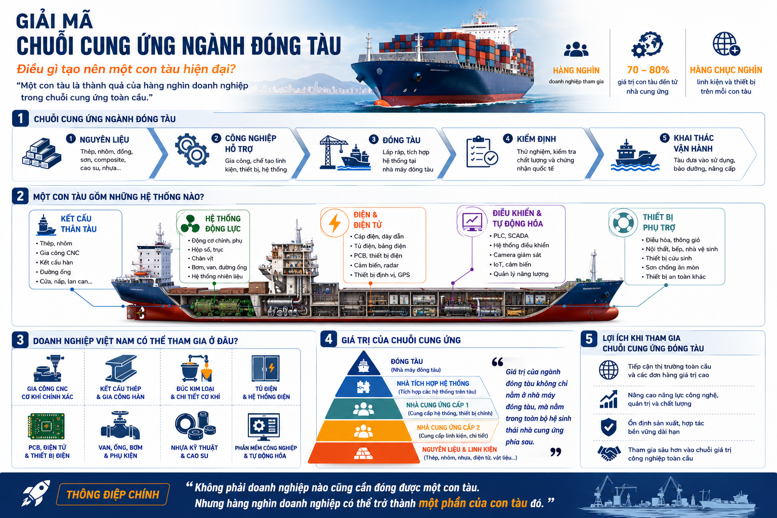 Giải mã chuỗi cung ứng ngành đóng tàu: Điều gì tạo nên một con tàu hiện đại?