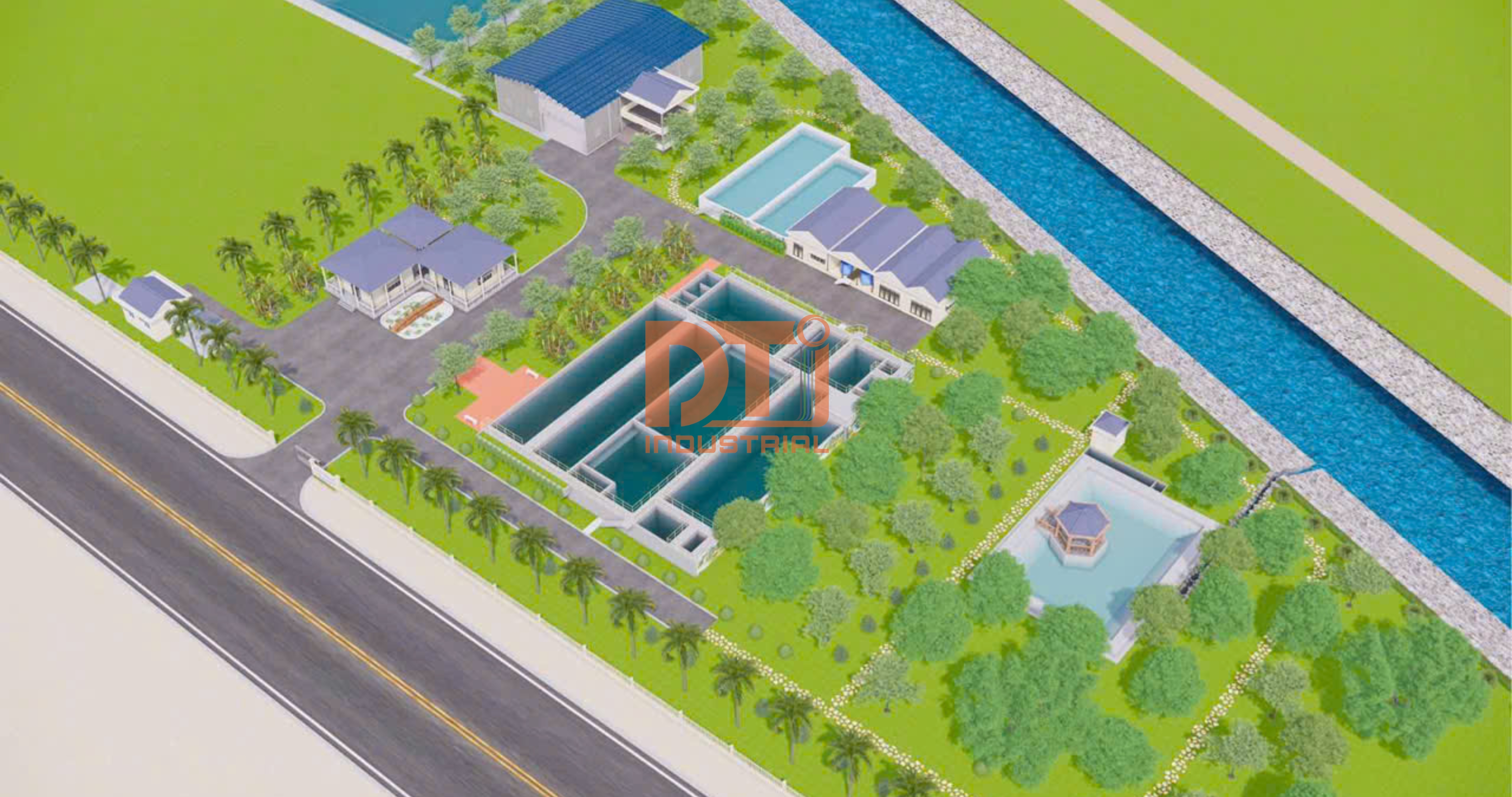 Phối cảnh nhà máy xử lý nước thải