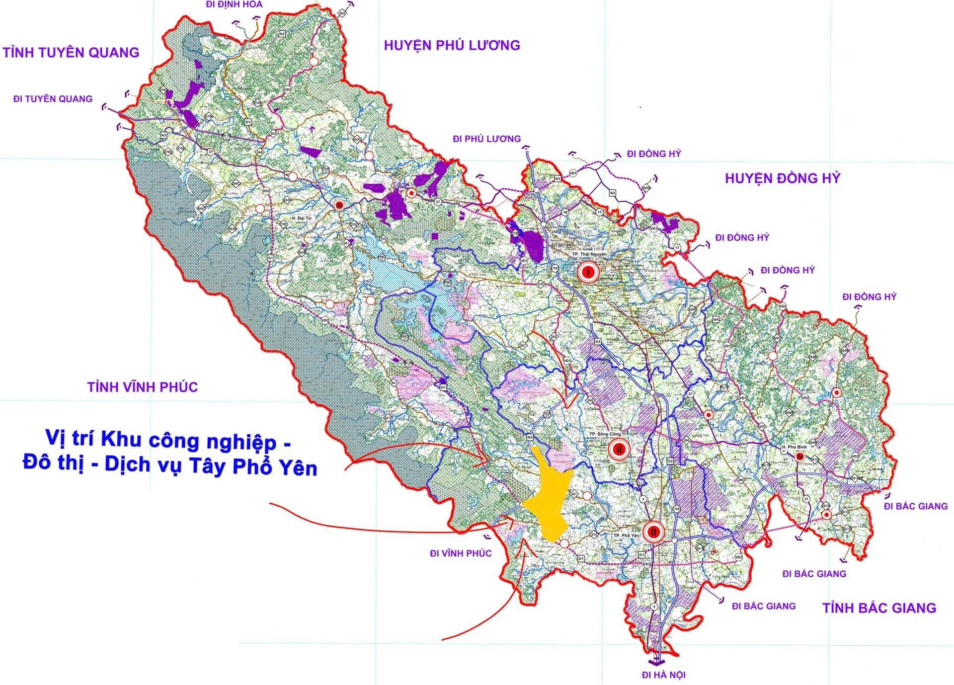 Vị trí khu công nghiệp Tây Phổ Yên