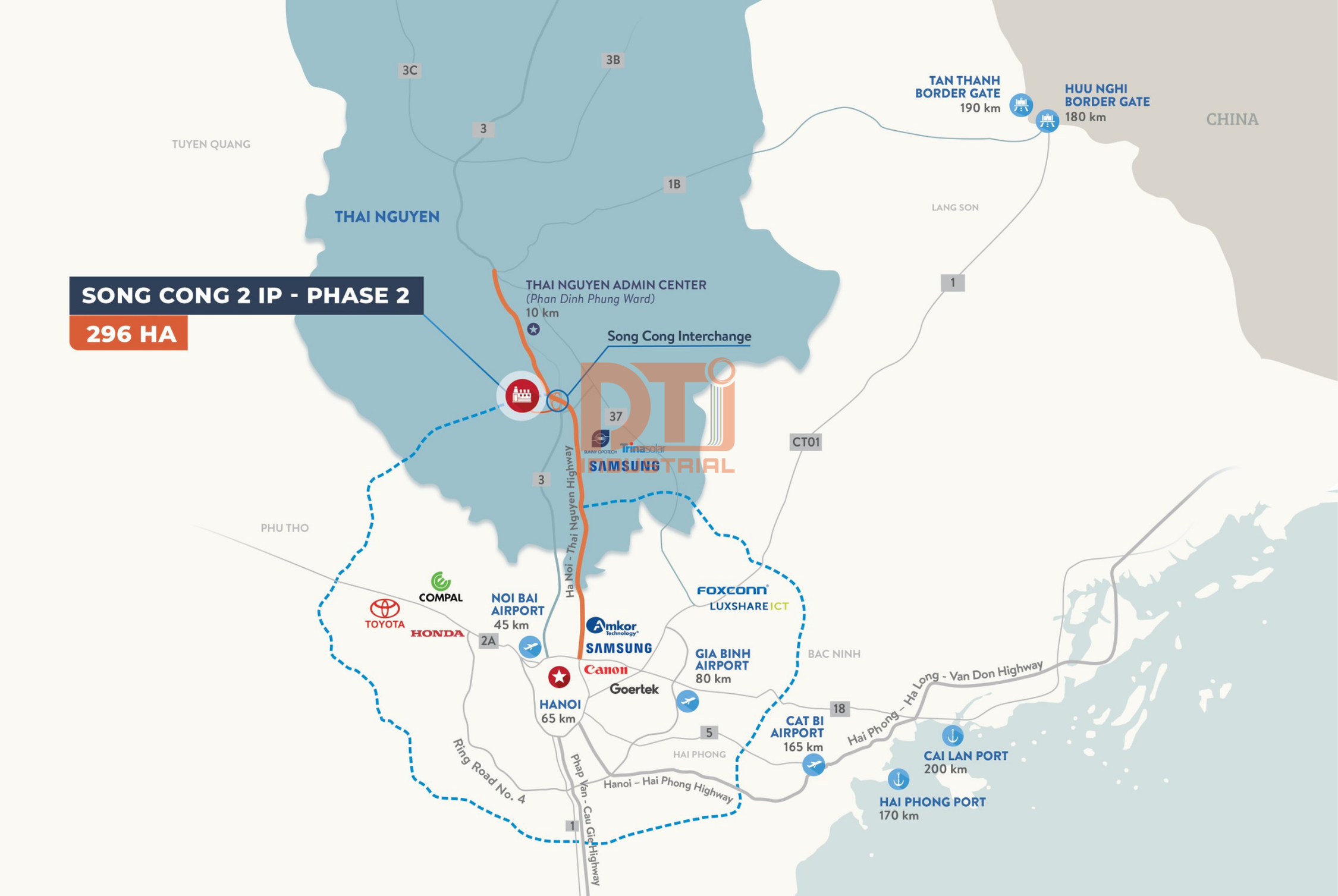 VỊ TRÍ KHU CÔNG NGHIỆP SÔNG CÔNG 2