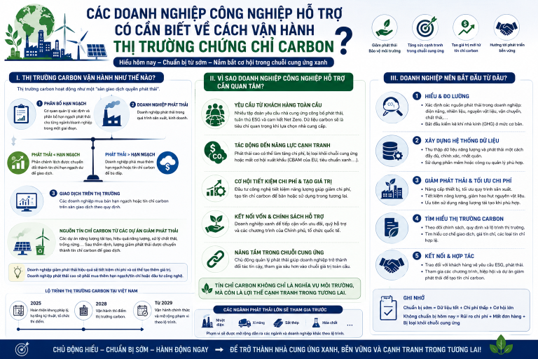 Các doanh nghiệp công nghiệp hỗ trợ có cần biết về cách vận hành thị trường chứng chỉ carbon không?