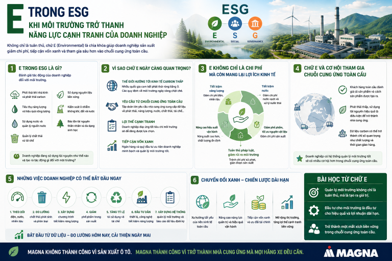 E trong ESG: Khi môi trường trở thành năng lực cạnh tranh của doanh nghiệp sản xuất