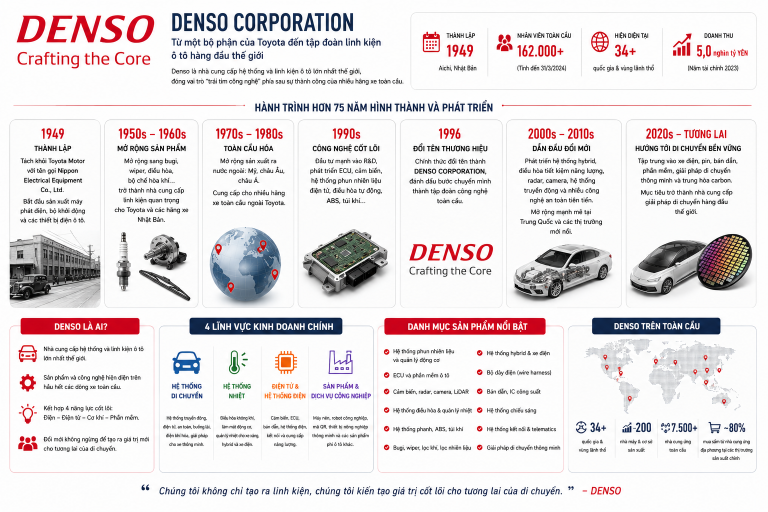 Denso Corporation: 75 năm xây dựng đế chế linh kiện ô tô và bài học cho doanh nghiệp công nghiệp hỗ trợ Việt Nam