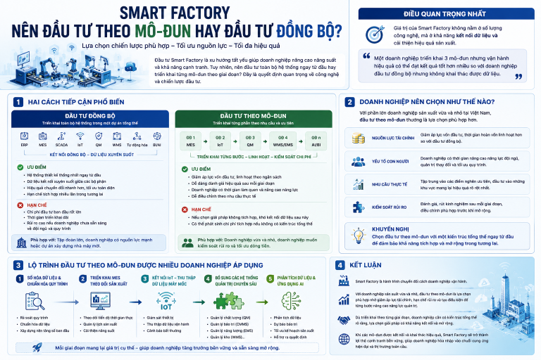 Smart Factory nên đầu tư theo mô-đun hay đầu tư đồng bộ?